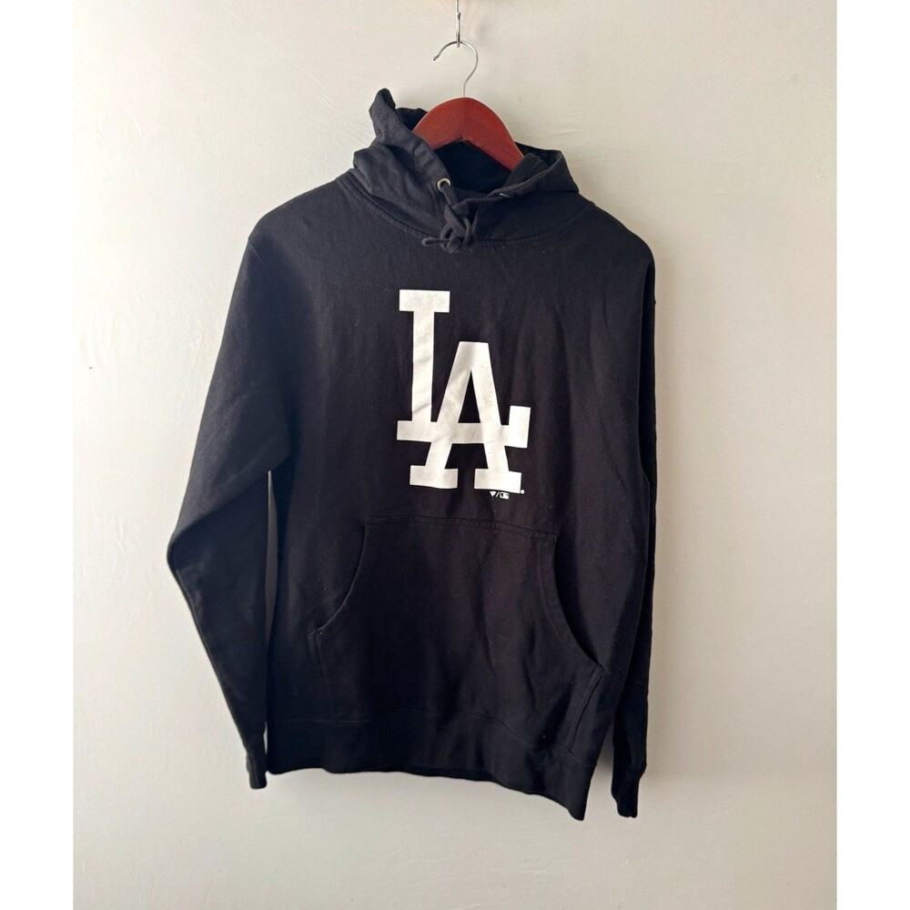Fanatics Los Angeles Dodgers LA Logo Pullover Hoodie Black Mens S MLB Baseball